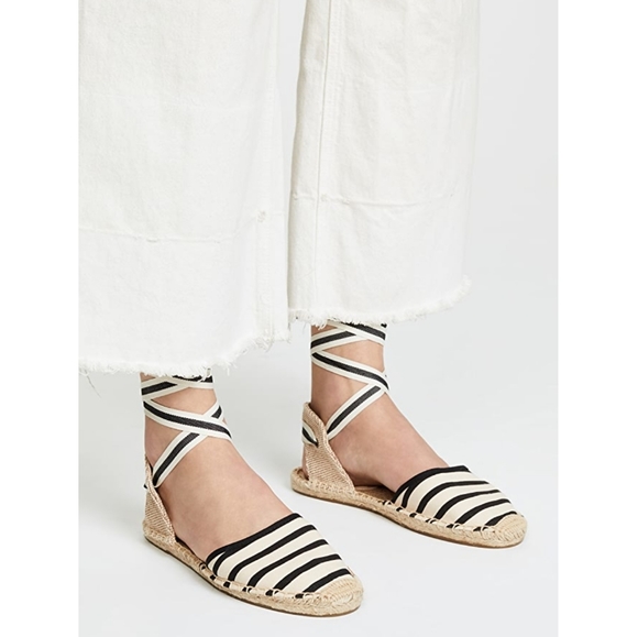 Chic Soludos Striped Ankle Tie Espadrilles - Picture 3 of 16